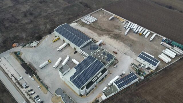 Construction of a photovoltaic plant on a roof for Global Trans Ltd., 545 kW