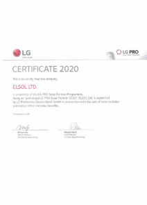 Certificate from LG for Elsol Ltd.